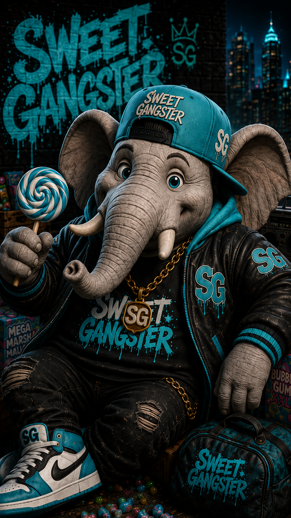 Captain Crunch, Elefant mit Basecap